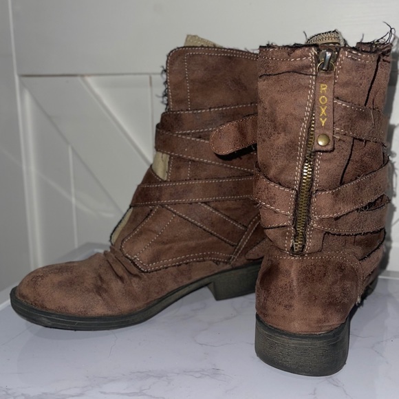 ROXY Mid Calf Brown Booties - Picture 2 of 3